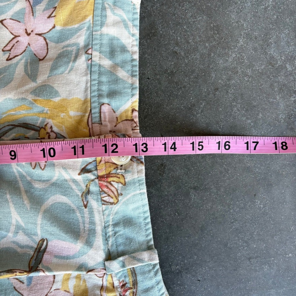 Lauren Ralph Lauren 100% Linen Shorts Women's 10P Floral Print Vacation Summer - Picture 8 of 9
